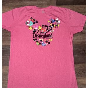 Disney Parks Disneyland Mickey Mouse Ears Pink / Red T-Shirt Size -  Women’s XL